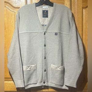 Green Coast Beige Wool Cardigan Sweater Men’s Large 48 Made in Italy EUC